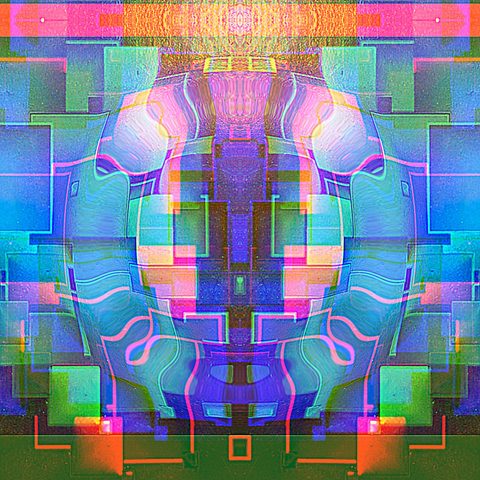 Colourful symmetric collage